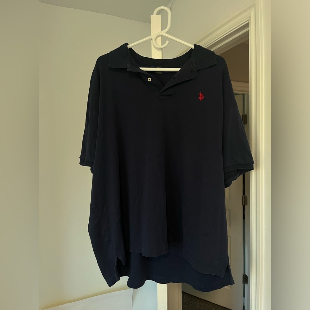 1990s Vintage Polo Ralph Lauren navy polo shirt
2XL 
Message for any questions!